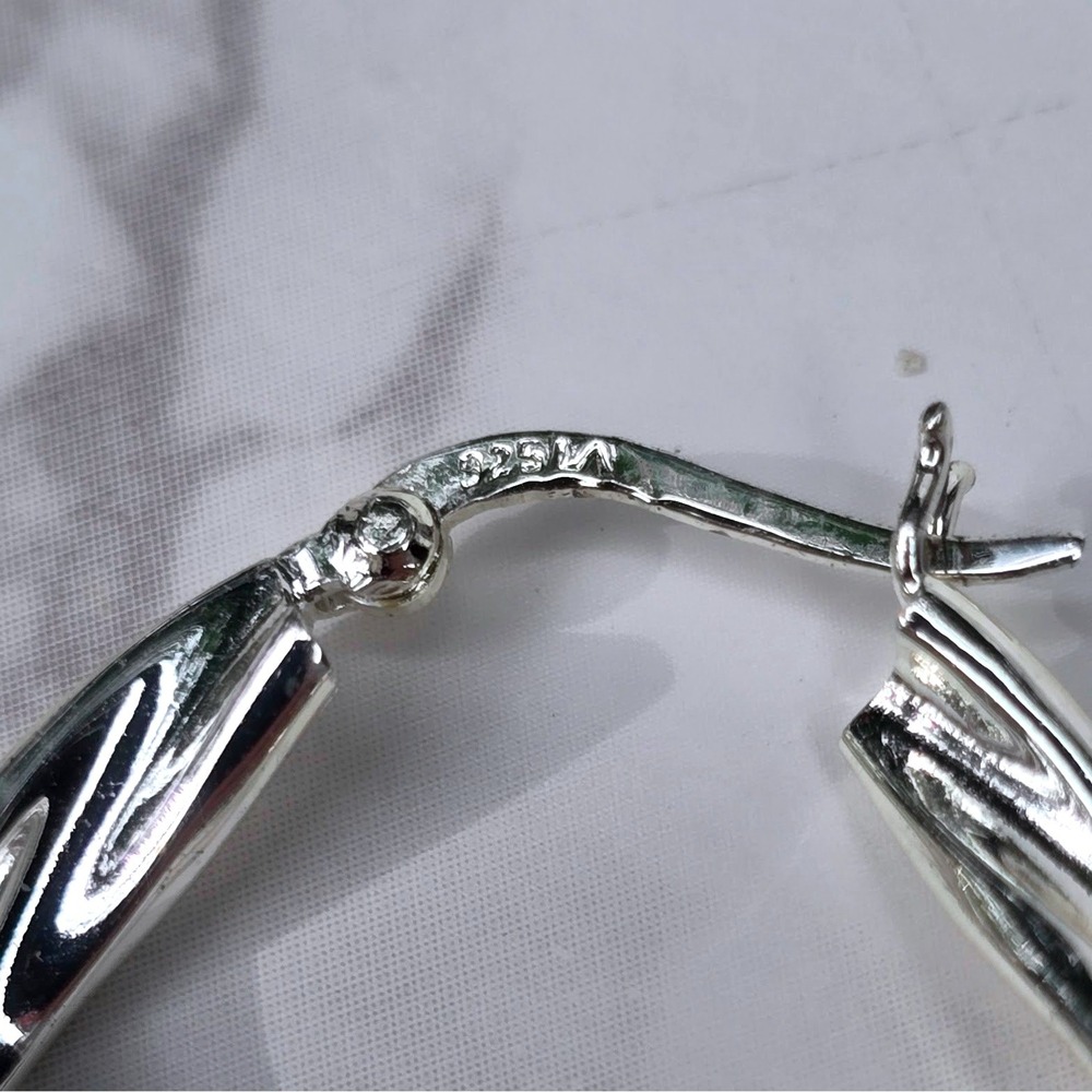 Sterling Silver Hoop Earring Set 3 Pairs Twisted Shrimp Polished 925 19.6g - Picture 5 of 14